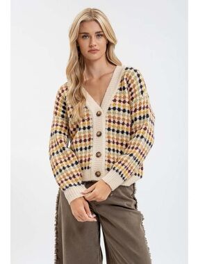Blu Pepper Madrid Knit Button-Front Cardigan Cozy Fall